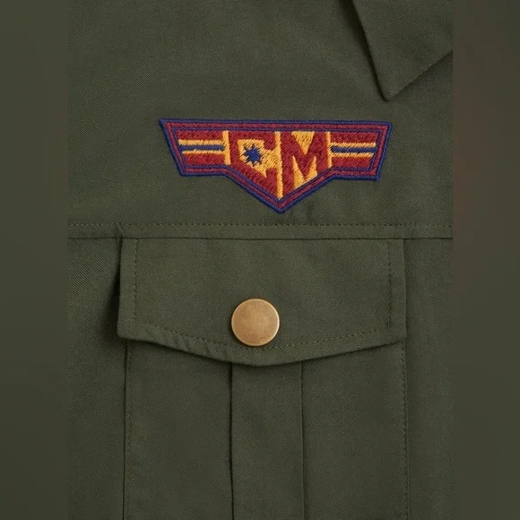 Her Universe Captain Marvel Olive Patchwork Shirt Dress NWT Size L 12 - Picture 9 of 15